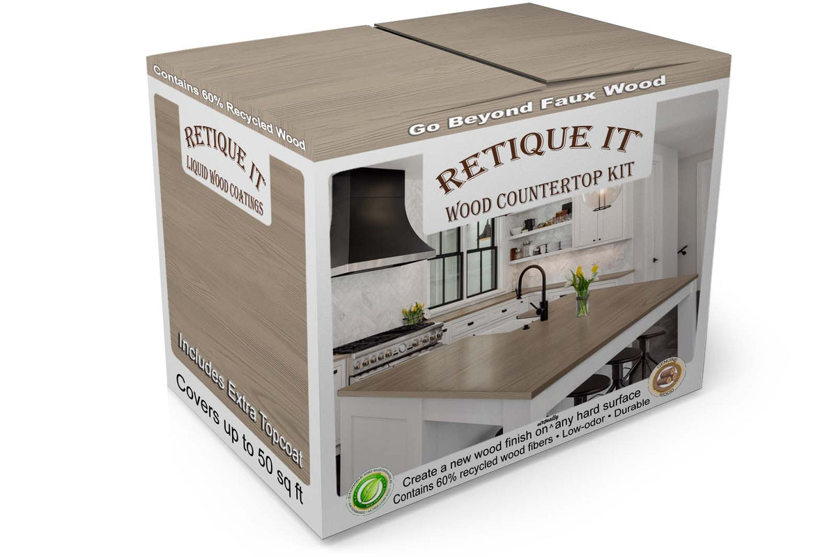 Countertop Kit - Kitchen Island - Weathered Wood - Retique It®