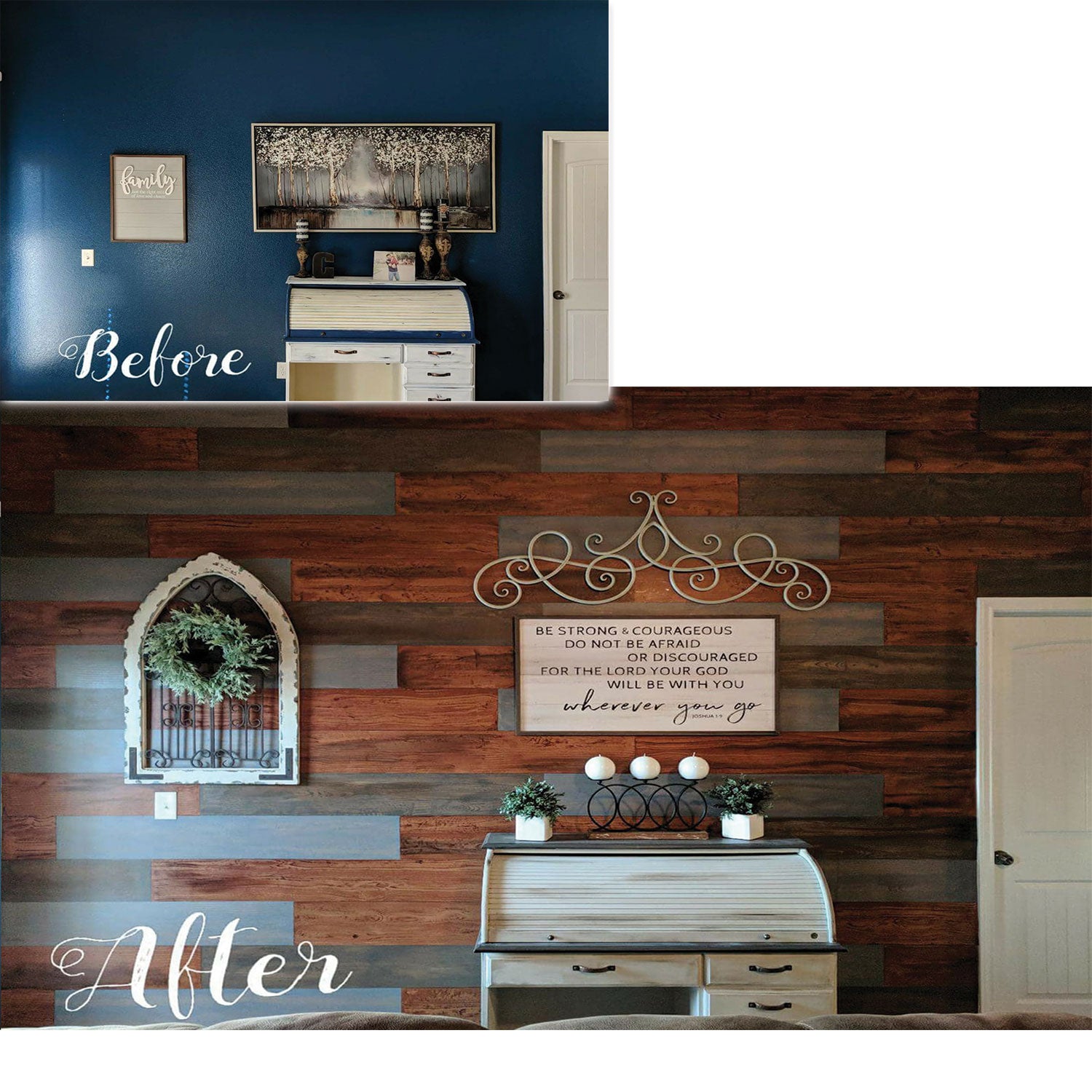 Liquid Wood -  Retique It® - Before and after transformation using Retique It Light Wood - paint that looks like wood