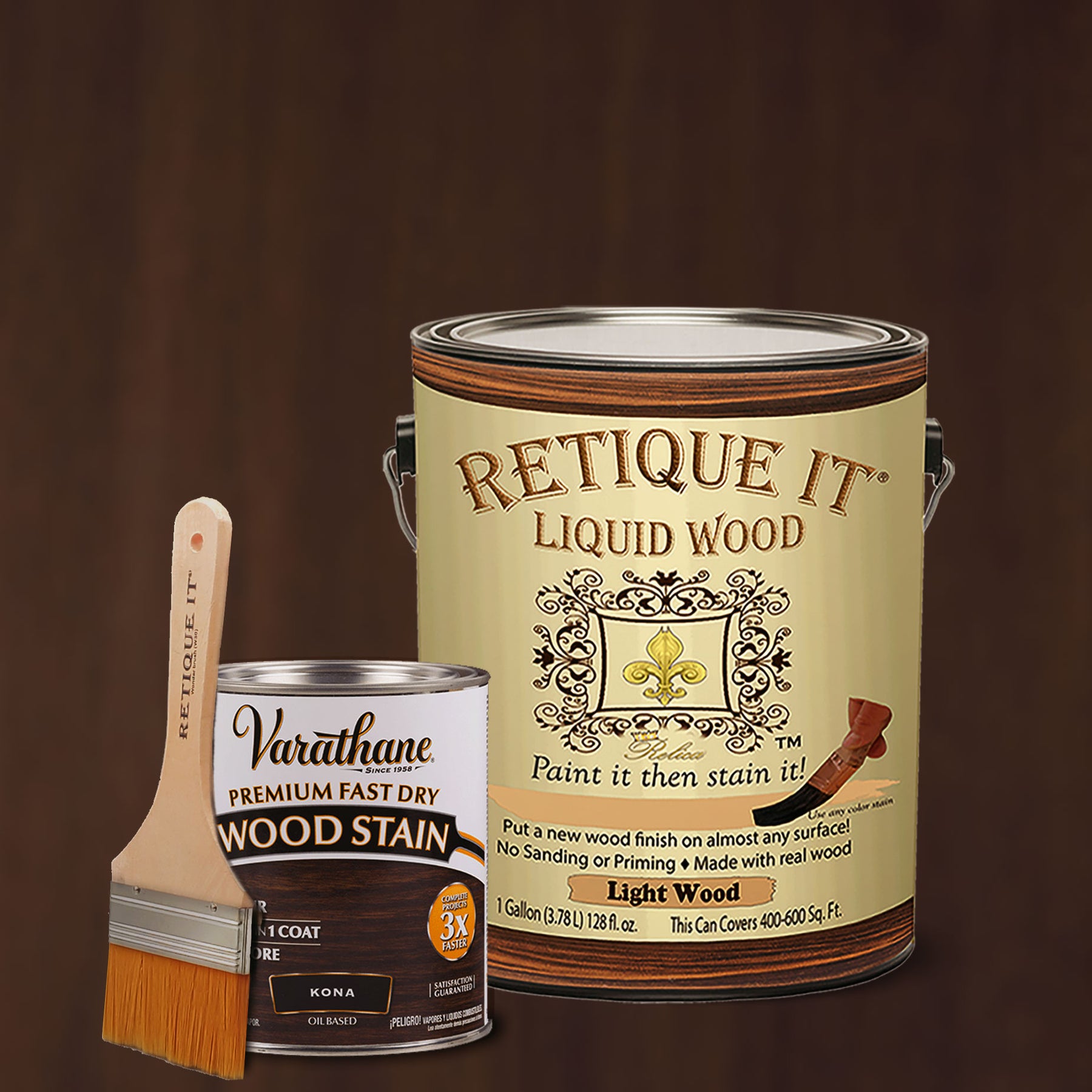 Liquid Wood Kit - Kona Oil-based Stain - Retique It®