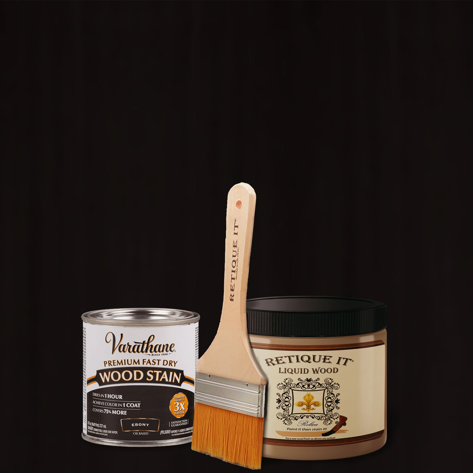 Liquid Wood Kit - Ebony Oil-based Stain - Retique It®