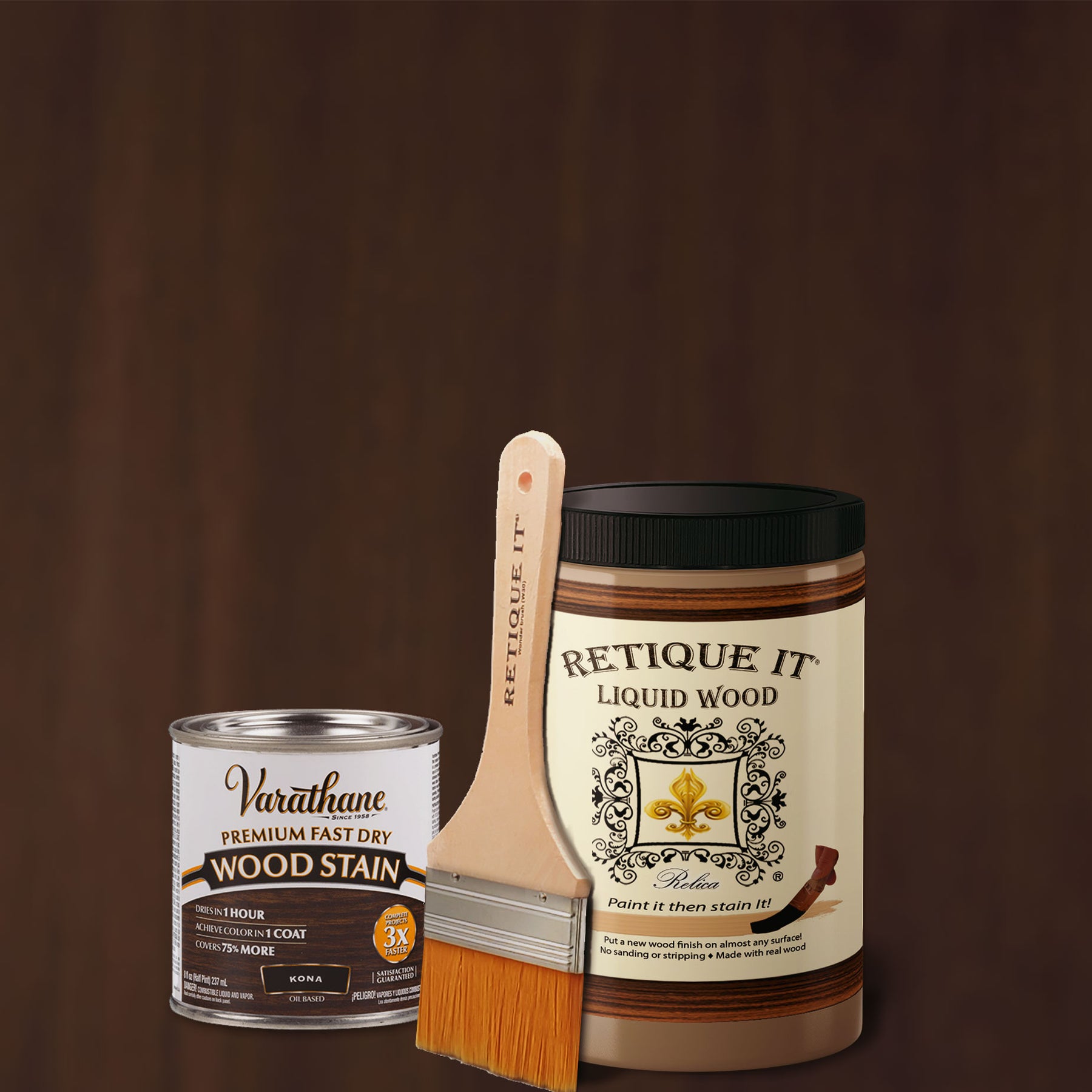 Liquid Wood Kit - Kona Oil-based Stain - Retique It®